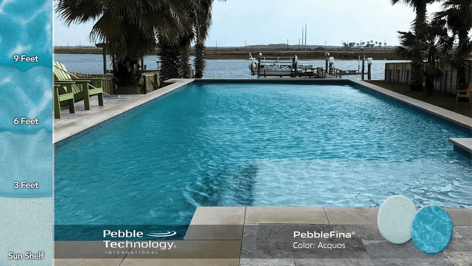 Aquous PebbleFina pool finish — pool view