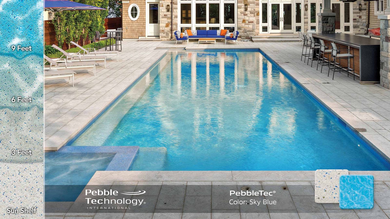 Luxury Pool with Sky Blue finish