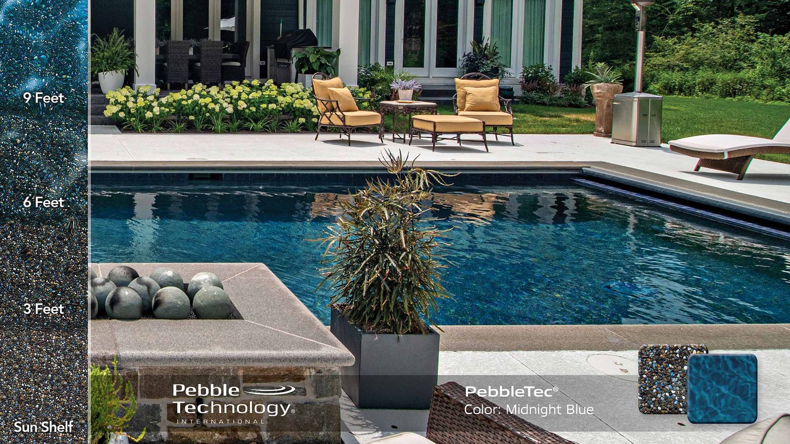 Luxury Pool with Midnight Blue finish