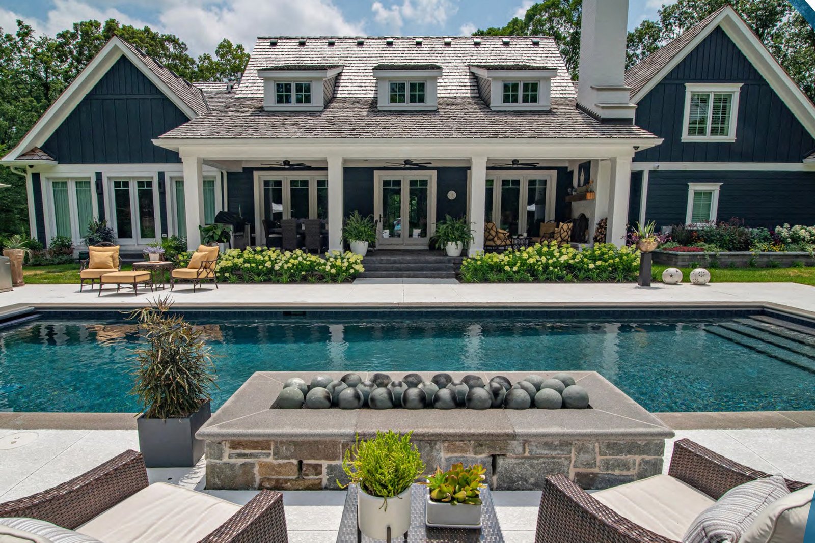 Modern pool featuring Midnight Blue